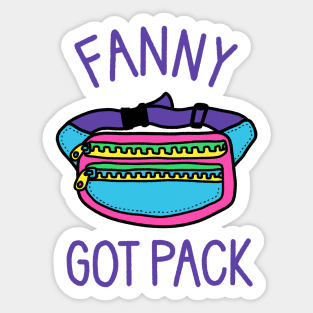 Fanny Got Pack - Funny 90s Music Sticker